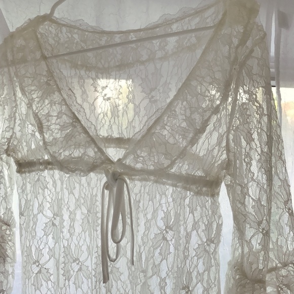 White Lace Tunic Mini Dress XS/S - Picture 3 of 4